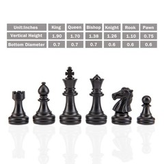 10 Inches Magnetic Travel Chess Set with Folding Chess Board – 2 Extra Queens…