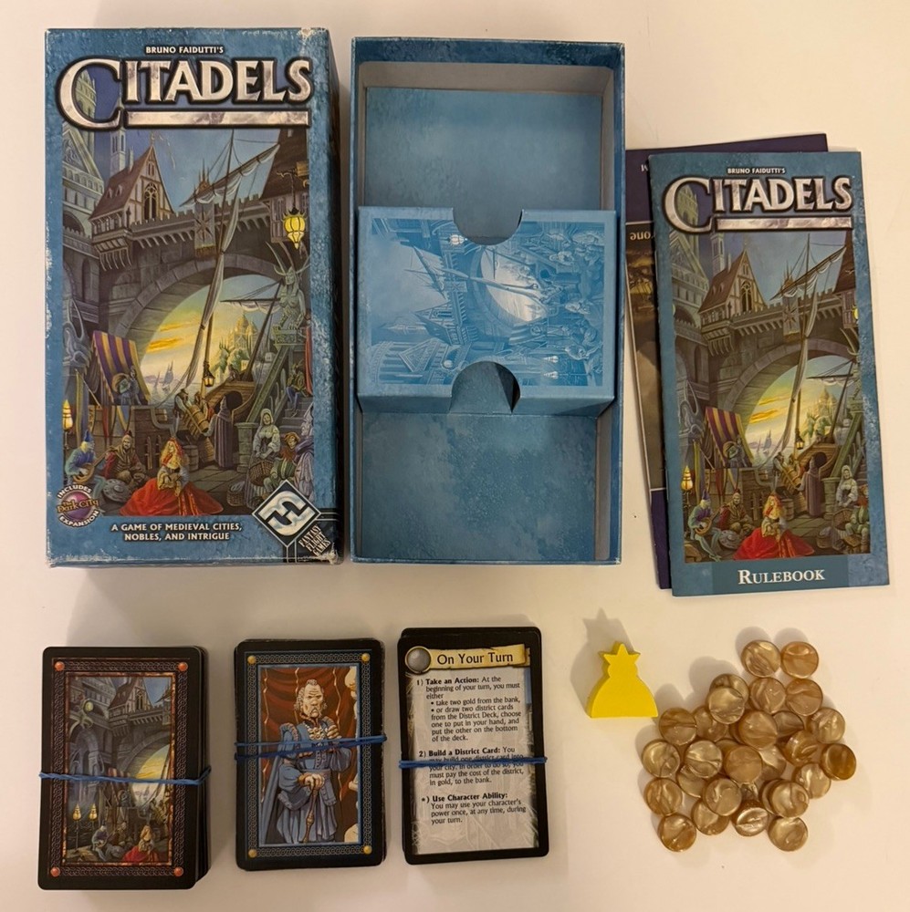 Bruno Faidutti Citadels Card Game Includes The Dark City Expansion 100% Complete