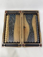 Luxury Wooden Backgammon with Epoxy Resin