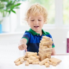 Wooden Tumbling Tower Block Game 54 PCS Stacking Game for Kids Adults