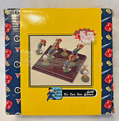 10 Piece Tic Tac Toe Golf Game w/ 5.5” Mahogany Wood Game Board NIB Office Gift