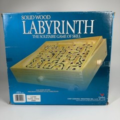 Vintage 2007 Cardinal Solid Wood Labyrinth Oak Finish Solitaire Game of Skill Ma