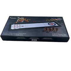 Game Night Tabletop Bowling & Shuffleboard Drinking Game Party Bar Set