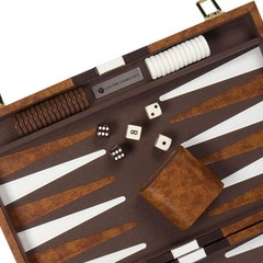 Portable Backgammon Game – Luxury Medium Set with Felt Interior for 2 Players
