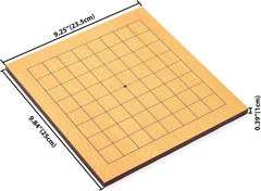 Beechwood Veneer 0.4-Inch Etched Beginner’S 9X9 Go Game Set Board with Single Co