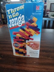 Vintage 1995 Throw ‘N Go Jenga 1986 Colorful Wood Tower Building Game + Manual