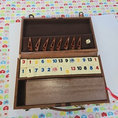 VTG Rummikub Tile Game in Brown Faux Leather Briefcase Missing 1 Tile