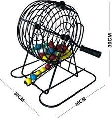 9″ Deluxe Bingo Cage Game Set – 9 Inch Metal Cage with Plastic 75 Bingo