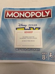 2018 Monopoly Toy Story You Were Caught By The Monkey Chance Claw Card Game