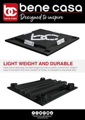 Bene Casa – Black Indoor & Outdoor Domino and Game Table Includes Domino