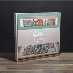 Clue Luxe Edition Board Game with solid maple wood cabinet