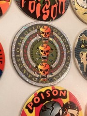 ALL Poison Lot of Pogs Skull 8 Ball + 2 Metal Slammers 90s Retro Nostalgia Rare