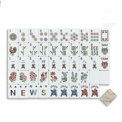 160 American Mahjong Tiles 4-Layer Acrylic Marble Pattern Engraved Set/