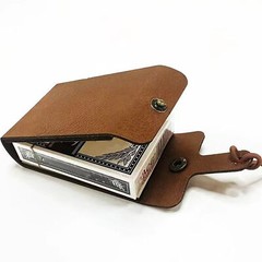 Traditional Cribbage Board Game Leather Storage Folding Classic Playing Cards