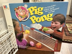 Pig Pong Game Toy Milton Bradley 1986 Ping pong Tennis Ages 6+ Box Instructions