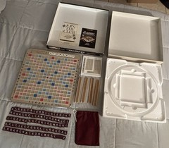 Scrabble Deluxe Edition Board Game Crossword Rotating Board 4034 1989 Complete