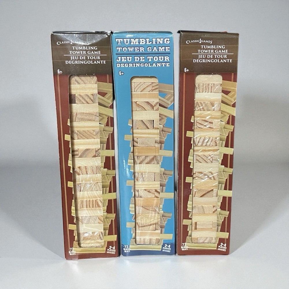 72pc MINIATURE Tumbling Tower Blocks Wood Game 1-7/8″ x 5/8″ CRAFTS SET OF 3