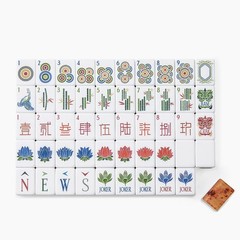 Engraved American Mahjong Tiles set ,160 wood grain/ green layered del 7/22
