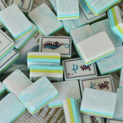 Engraved American Mahjong Tiles set ,160 Prestige Costal Seas & Coral