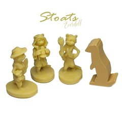 BEIGE Stoats 8pcs | Everdell Mistwood Expansion Unofficial Upgrade, Frog, Rabbit