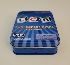The Original LCR Left Center Right Dice Game Blue Tin George & Company NEW