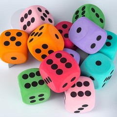 6Pcs Large 3.15″ EVA Foam Dice – Blank Educational Toy for Parties & Games