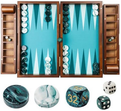 20 Inch Large Backgammon Sets for Adults, Green Backgammon Board, Solid Wood. Re
