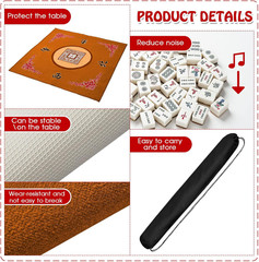 Anti Slip Noise Reduction Mahjong Table Mat with Carrying Bag 31.5 Inches