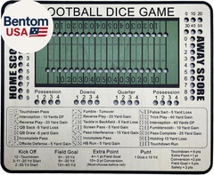 Football Dice Game – Tabletop Wooden Board Game with Scoring Track for Family Fu