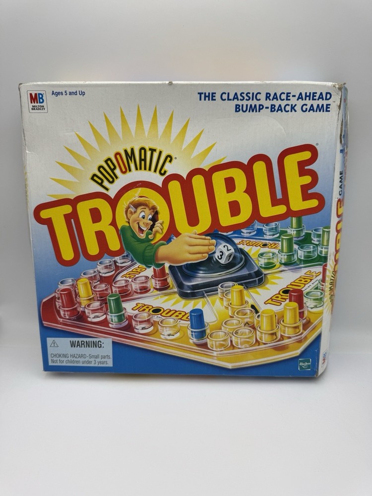 VINTAGE 1998 Trouble Game Popomatic Milton Bradley Complete (see details)