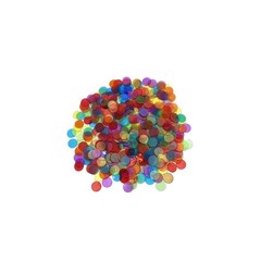 JUNWRROW 500 Pieces 3/4 inch Transparent 6 Color Bingo inch, 6 Colors 500