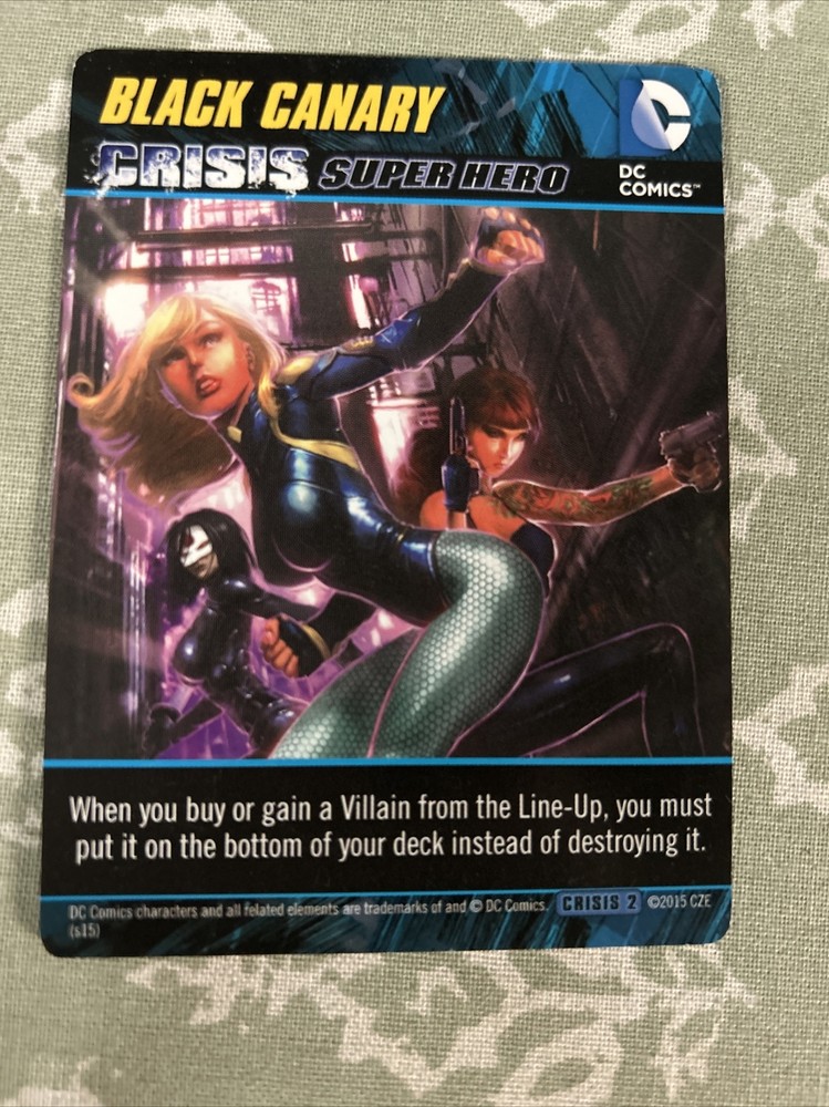 2015 DC Comics Crisis 2 Deck Game Black Canary Oversize Crisis Super Hero Card!