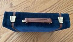 Aries Blue Suede Backgammon Set – 15″ x 10-1/2” – Complete