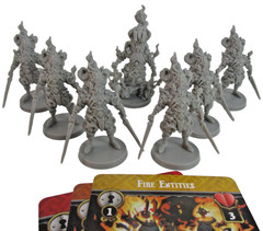 MASSIVE DARKNESS 2: Hellscape 6x FIRE ENTITY & LEADER Minis & Cards NEW!!