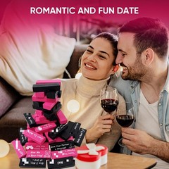 Naughty Block Tower Game for Couples – 48 Pcs Wooden Stacking Game