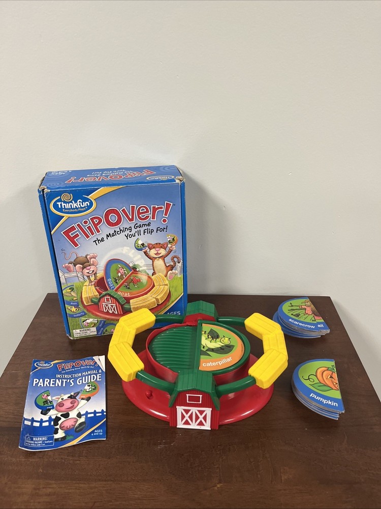 Think Fun Flip Over Game 2009 Educational Animals Words OT/PT Teaching Complete