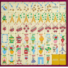 Premium American Mahjong Set 160pcs Yellow Paris Urban Life