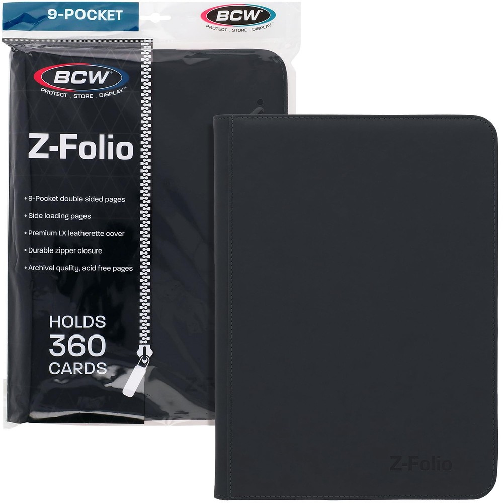 BCW Top Loader Binder | 9-Pocket LX Album | Black 3×4 inches,