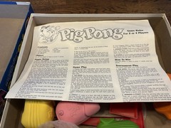 Vintage 1986 Milton Bradley Pig Pong Board Tabletop Game Puff Balls + Rules
