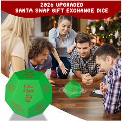 Christmas Gift Exchange Dice – 12 Sides 3x3x3 Inches, Holiday Party Dice Game