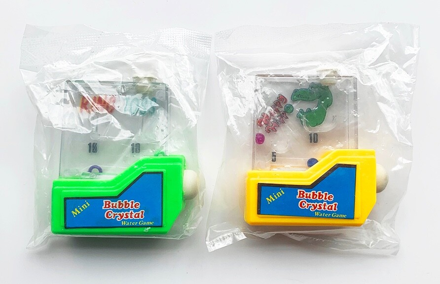 2 NEW Ring Toss & Happy Hippo Mini BUBBLE CRYSTAL Water Toy Games – Like TOMY