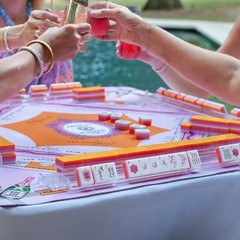 Premium American Mahjong Set 160pcs – Champagne Orange