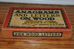 Vintage Game Anagrams Letters On Wood Tiles Milton Bradley USA #4719 Springfield