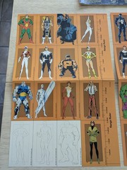 1991 TSR Marvel Super Heroes Board Game Lot- Books 3 Unpunched Character Boards