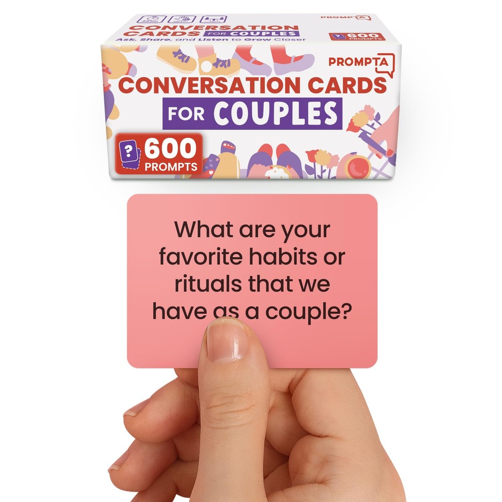 Prompta 600 Conversation Cards for Couples – Light, Medium, and Deep GettoKno…