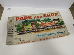 Vintage 1953 1960 Park And Shop Milton Bradley Board Shopping Game 4300 Complete
