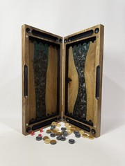 Luxury Wooden Backgammon with Epoxy Resin