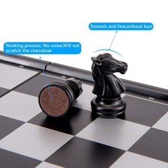 10 Inches Magnetic Travel Chess Set with Folding Chess Board – 2 Extra Queens…