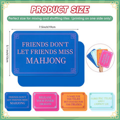 Mahjong Tile Shuffler Set with Traditional Frame and Fun Sayings, 4 Pieces