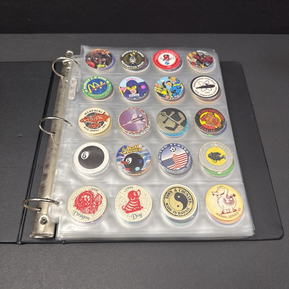 Vintage 1990s-2000s POG Collection Binder Over 400 pcs With Various Designs-READ